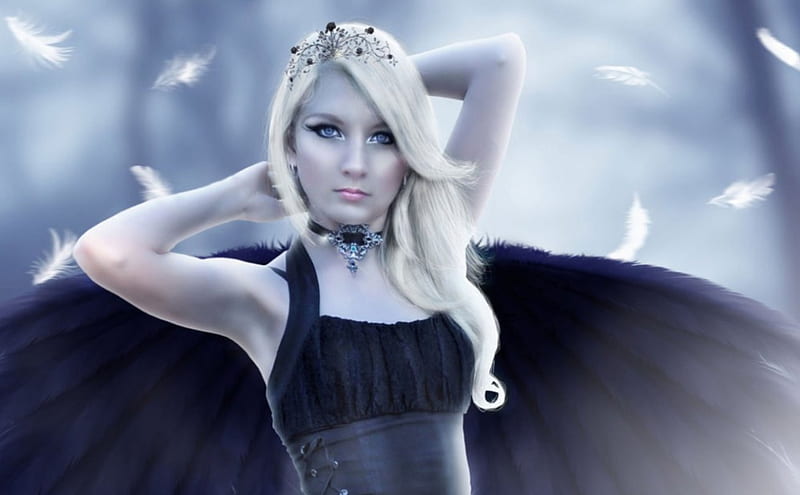 Fantasy Girl, fantasy, wings, gothic, abstract, lady, HD wallpaper | Peakpx