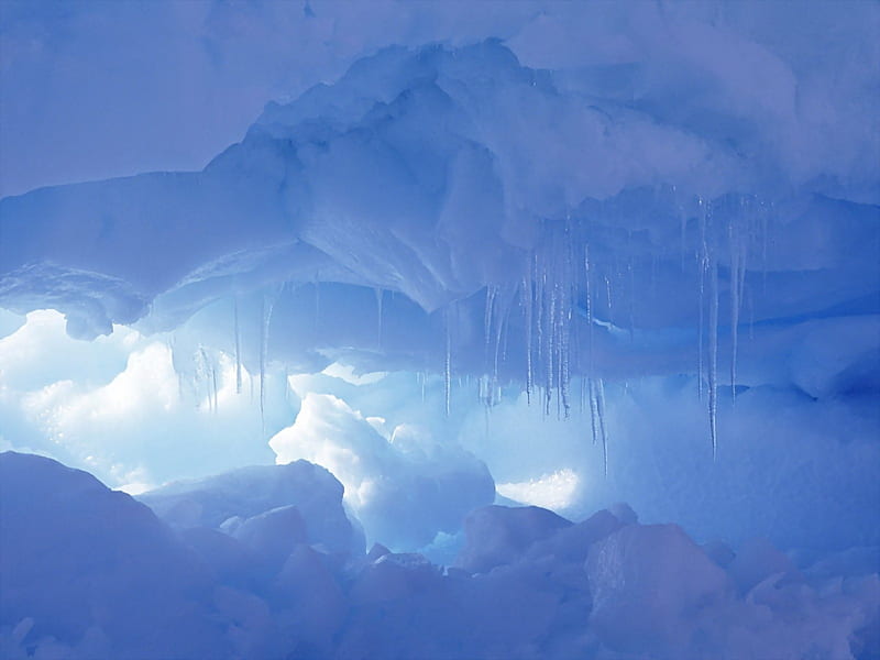 Glacial Deposits, icicle, glacier, snow, ice, bonito, blue, cold, HD wallpaper