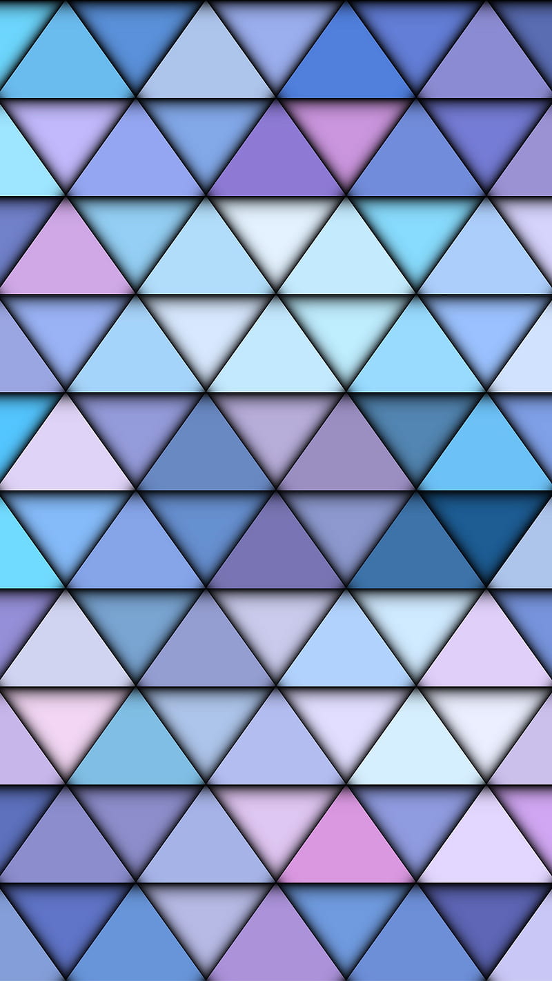 Triangles, abstract, art, blue, geometry, pattern, HD phone wallpaper