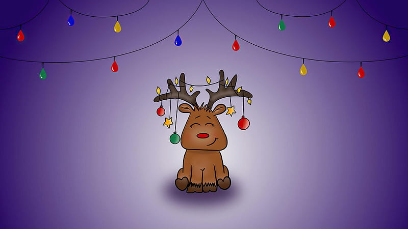 Merry Christmas Reindeer Minimal, reindeer, minimalism, minimalist, artist, artwork, digital-art, HD wallpaper