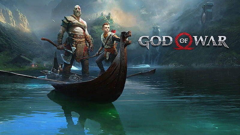 God Of War Kratos And Atreus At River, God of War Boat, HD wallpaper