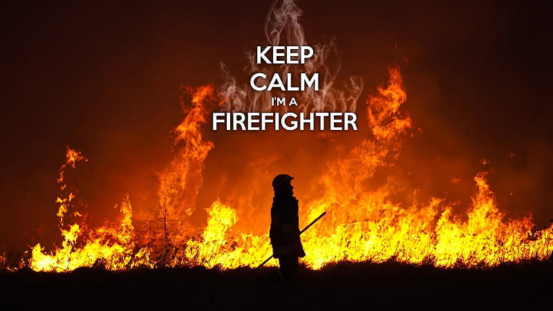 Keep Calm, feuerwehr, fire, firefighter, flame, logo, HD wallpaper