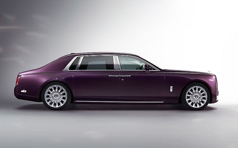 Rolls Royce Phantom, 2018, EWB purple Phantom, luxury cars, British new cars, Rolls Royce, HD wallpaper