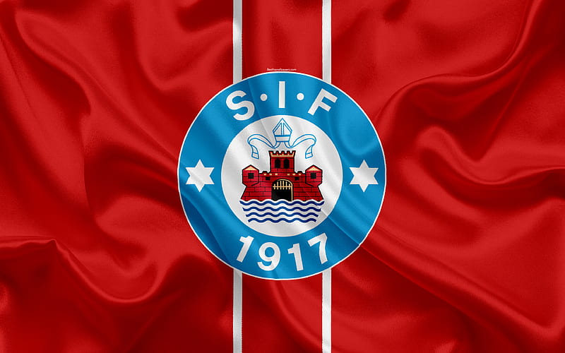Silkeborg FC Danish football club, emblem, logo, Danish Superleague, football, Silkeborg, Denmark, silk texture, HD wallpaper