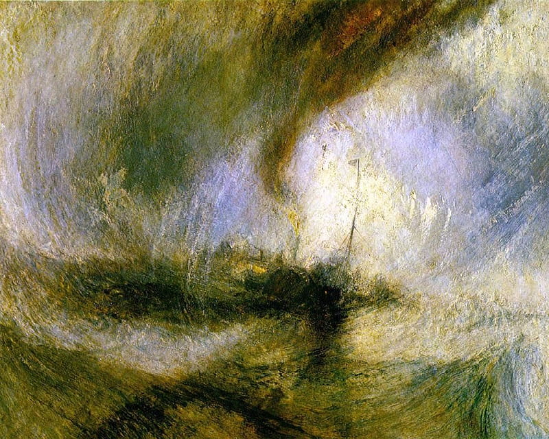 Turner - Steamer in a Snowstorm, painting, seascape, storm, 19th century, HD wallpaper