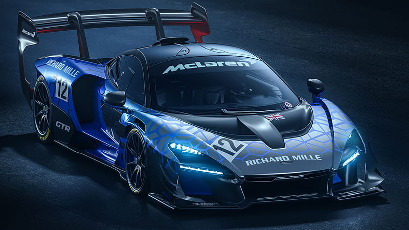 McLaren, McLaren Senna GTR, Blue Car, Car, Coupé, Race Car, Sport Car, HD wallpaper