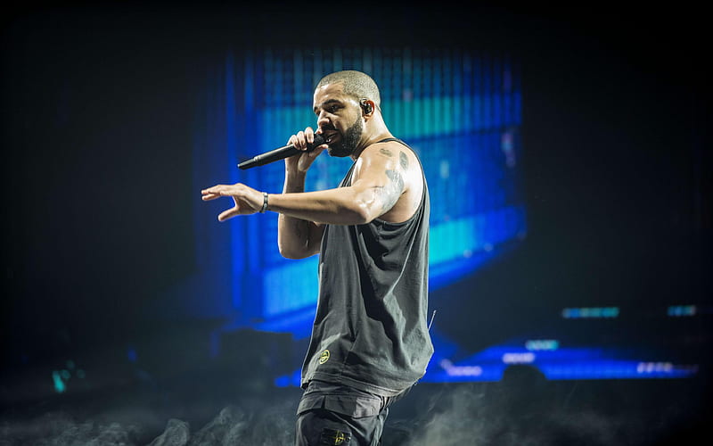 Drake, 2018, concert, canadian rapper stage, Aubrey Drake Graham, Drake on stage, HD wallpaper