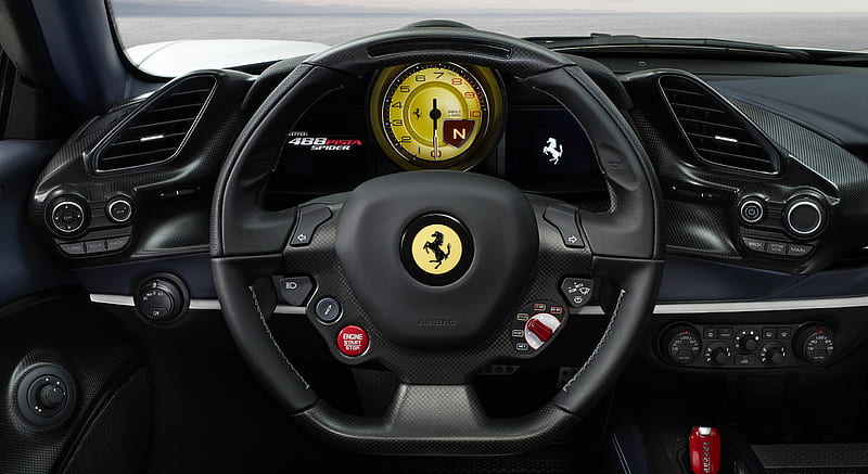 2019 Ferrari 488 Pista Spider - Interior, Steering Wheel , car, HD wallpaper
