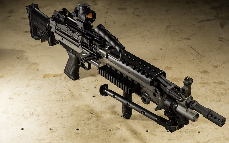 light machine gun, FN m249s, LMG, M249 SAW, gun, HD wallpaper