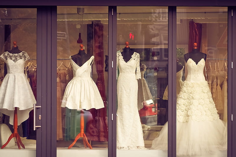 Window Shopping, bride, dress, fashion, shopping, HD wallpaper