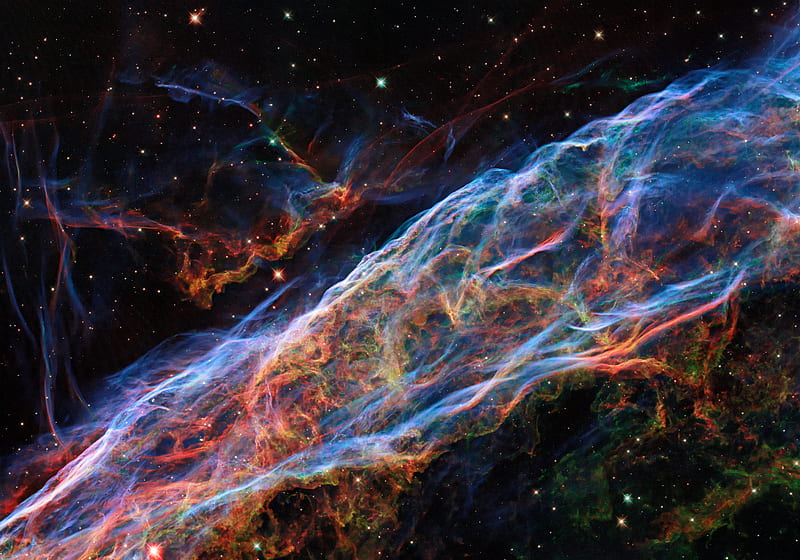 nebula veil, nebula, glow, stars, space, HD wallpaper