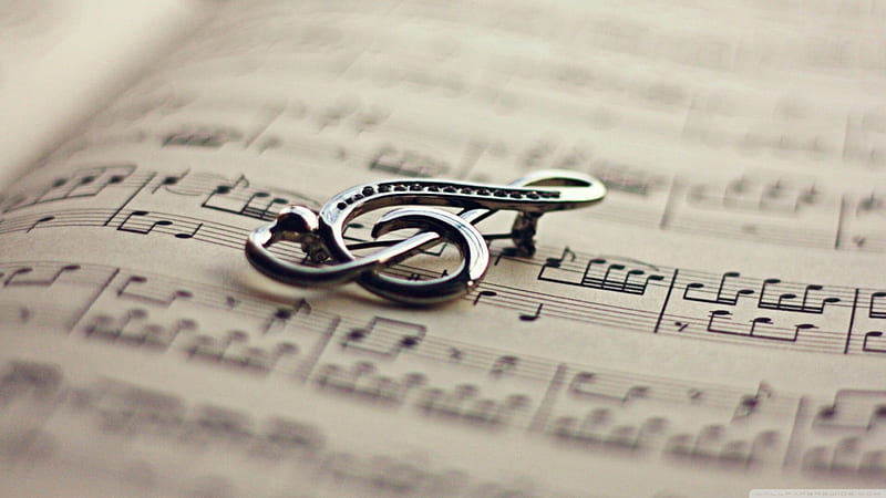 Clef Key, clef, note, partiture, music, HD wallpaper