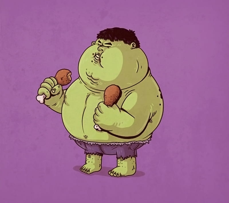 Hulk Fat, desenho, illustration, superhero, HD wallpaper