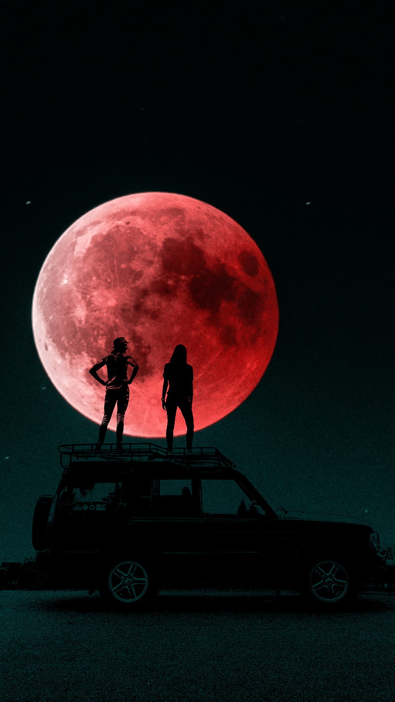 Staying Travel car couple fullmoon moon night silhouette HD phone  wallpaper  Peakpx