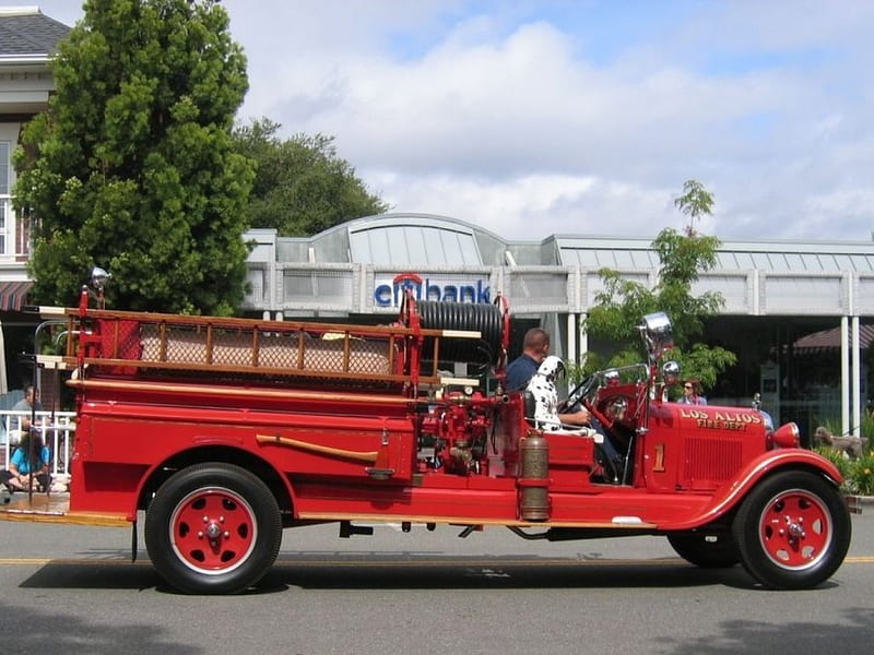 Oldtimer Firetruck, oldtimer, fire truck, HD wallpaper