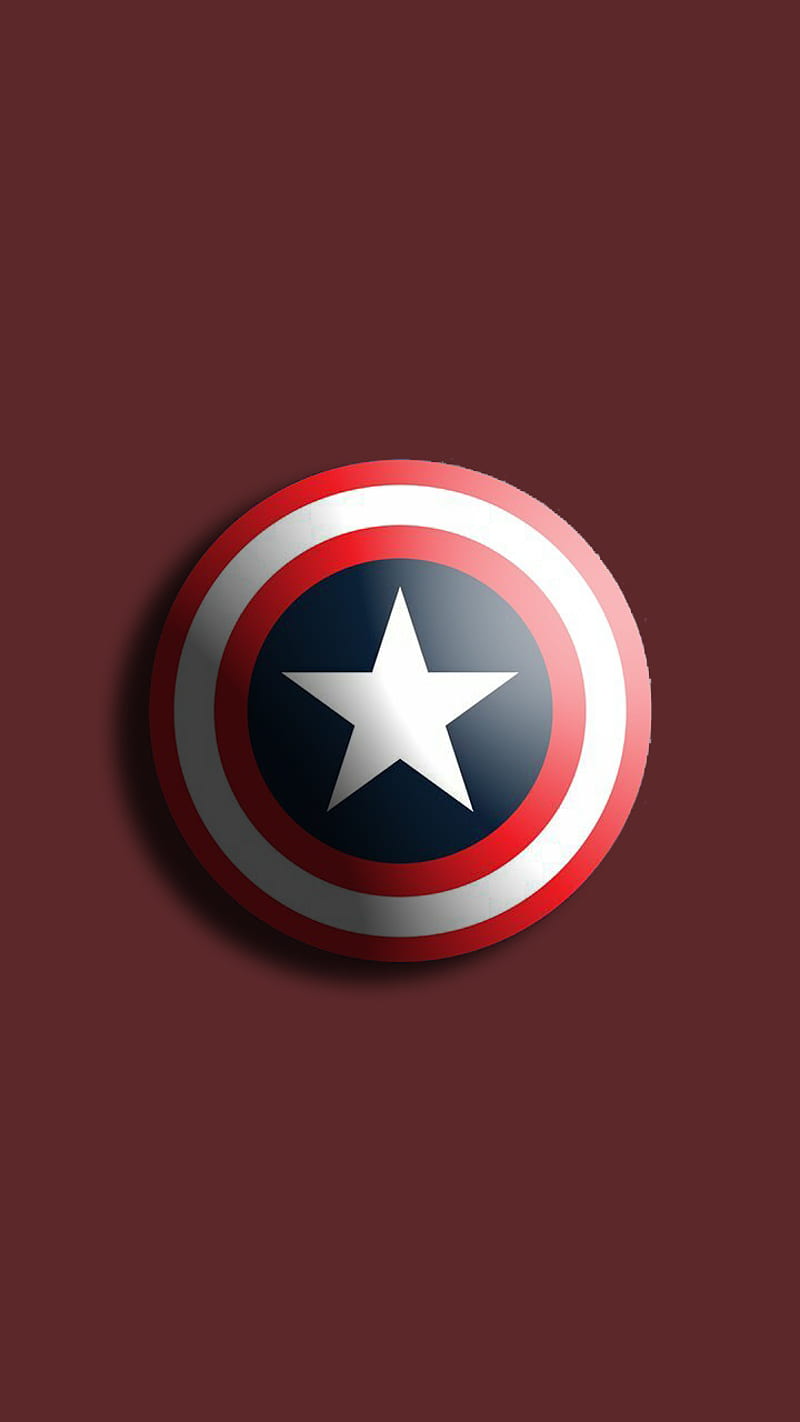 Captain America red, brick, captain america, marvel, minimalist, movies, HD phone wallpaper
