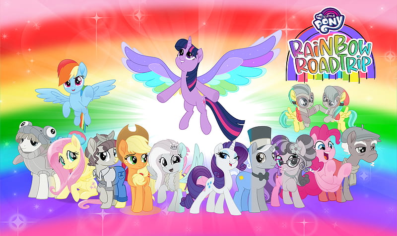 Movie, My Little Pony: Rainbow Roadtrip, Twilight Sparkle , Rarity (My Little Pony) , Applejack (My Little Pony) , Fluttershy (My Little Pony) , Pinkie Pie , Rainbow Dash, HD wallpaper