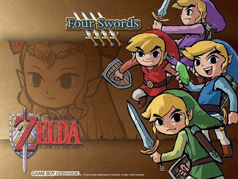 The legend of Zelda Four swords, red, link, video games, rupee, green, four swords, vio, zelda, blue, HD wallpaper