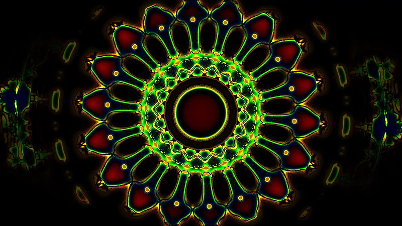 Colorful Circle Artistic Flower Fractal Trippy, HD wallpaper