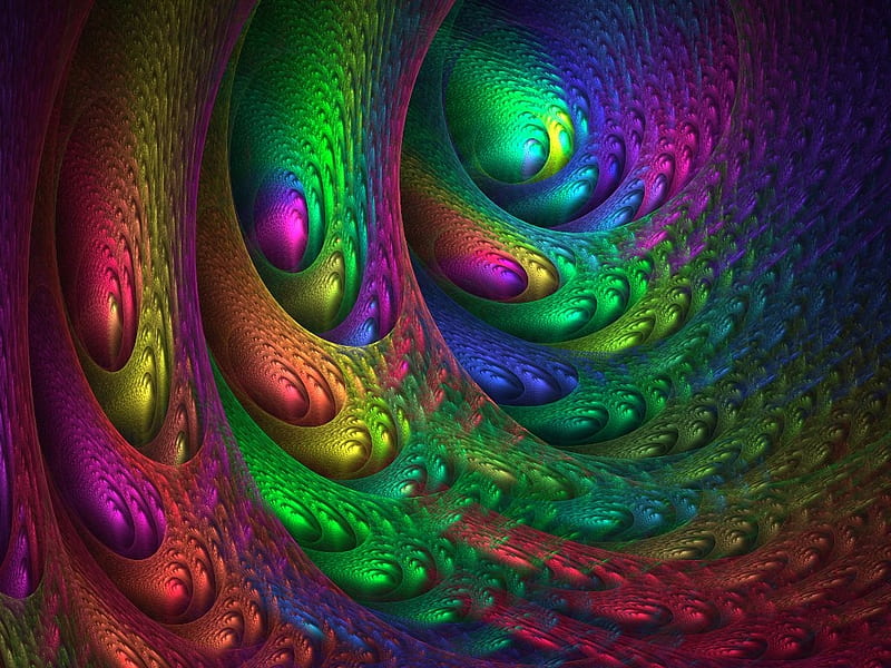 Too far gone, colorful, art, bonito, rainbow, abstract, cool, fractal, bright, digital, awesome, shiny, HD wallpaper