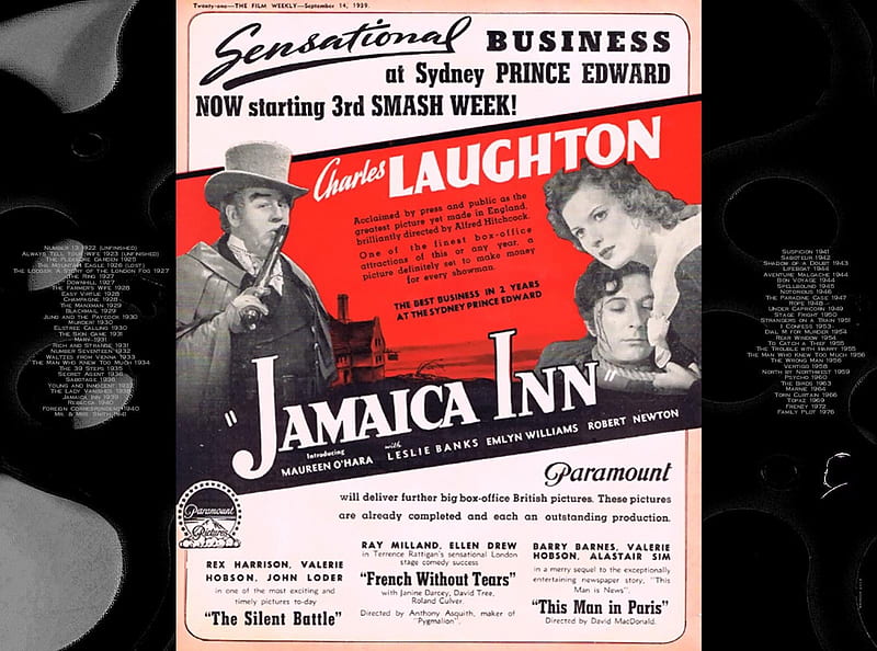 Jamaica Inn02, alfred hitchcock, posters, Jamaica Inn, classic movies, HD wallpaper