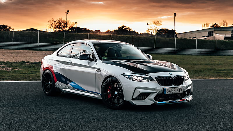 bmw m2 competition with m performance, white, sport cars, Vehicle, HD wallpaper