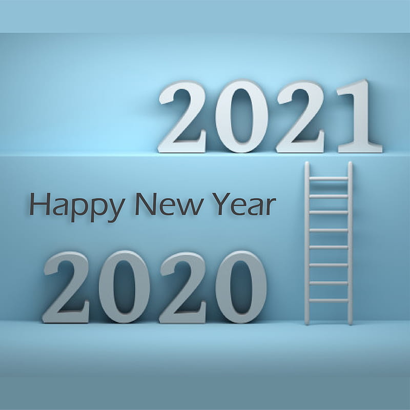 Happy-new-year2021, 2021, blue, card, dp, greeting, gris, love, new, stairs, year, HD phone wallpaper