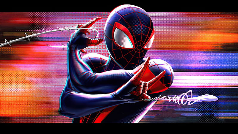 Spider Man Miles Web Shooter, spiderman, superheroes, artwork, artist, HD wallpaper