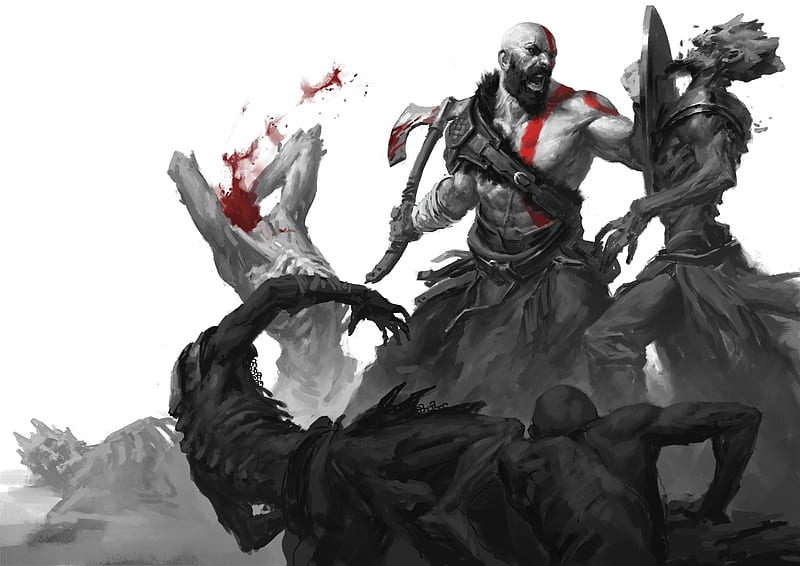 God of War Game Art, HD wallpaper