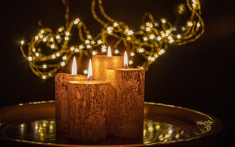 Fourth Advent, candles, Advent, lights, four, HD wallpaper