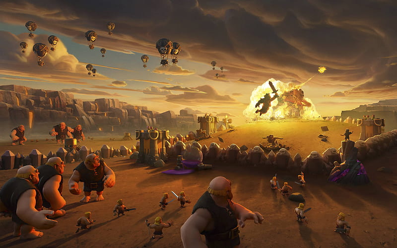 Clash Of Clans Giants War, clash-of-clans, supercell, games, HD wallpaper