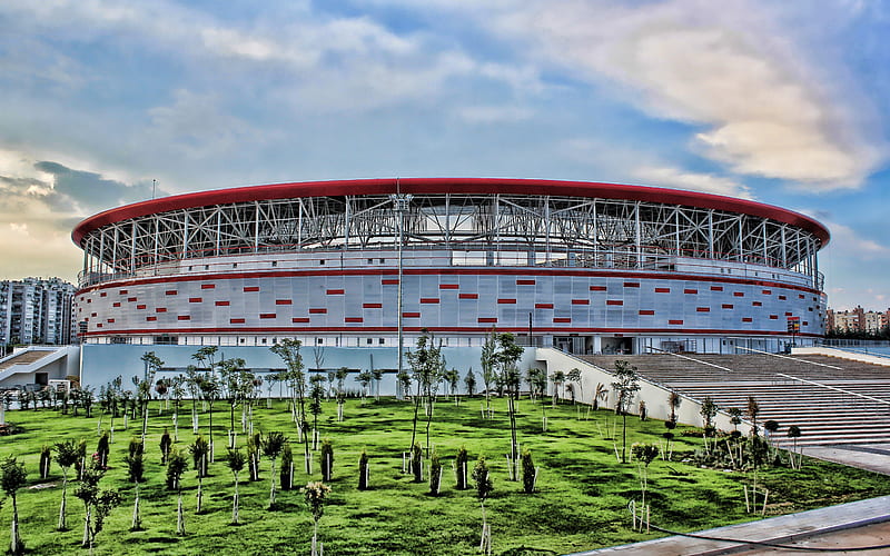 Antalya Arena, Turkey, R, panorama, turkish stadiums, Antalya, Antalyaspor Stadium, Antalyaspor, HD wallpaper