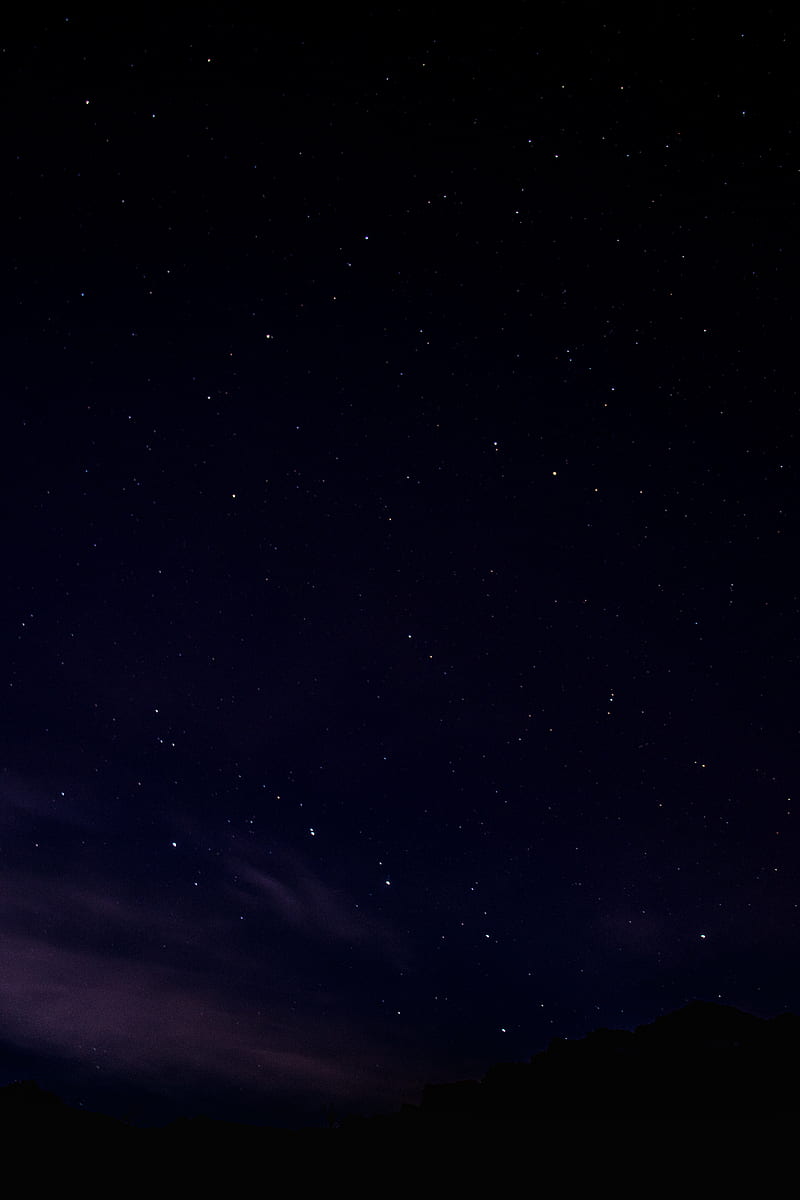 starry sky, night, shine, space, darkness, HD phone wallpaper