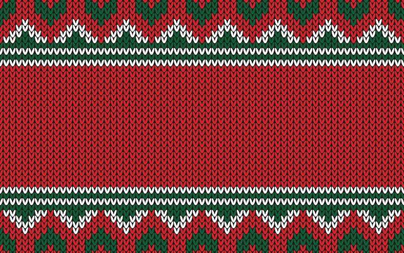 Christmas red ornament texutra, Christmas red background, New Year, Christmas texture, ornament knitted background, Christmas knitted texture, HD wallpaper