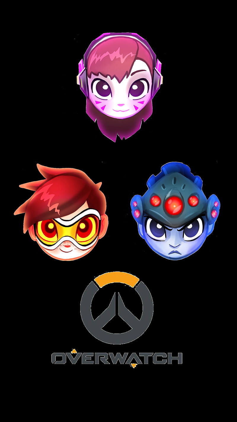 Overwatch Trio, dva, game, girl, logo, overwatch, squad, tracer, widow maker, HD phone wallpaper