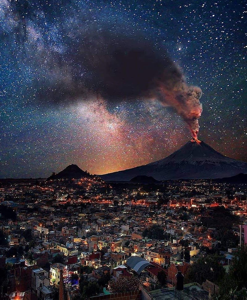 Popocatepetl, nebula, volcano, HD phone wallpaper