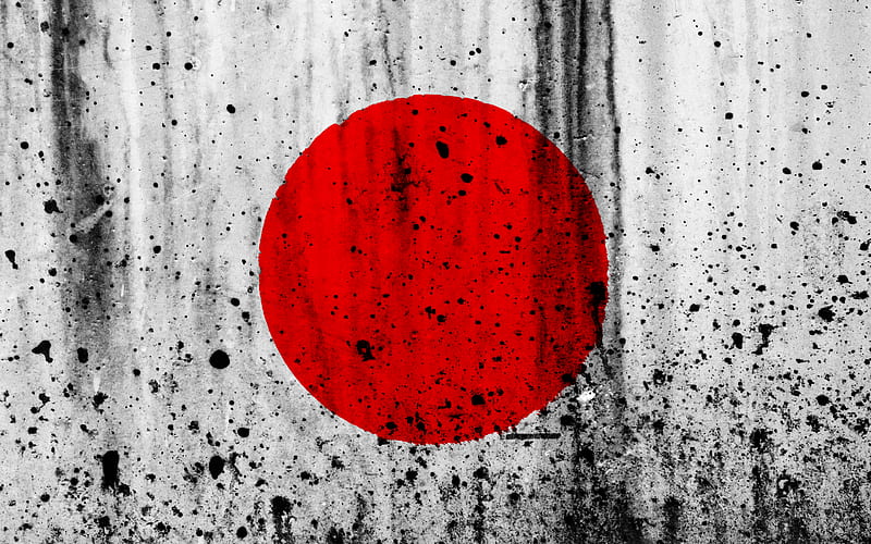 Japanese flag grunge, flag of Japan, Asia, japan, national symbols, Japan national flag, HD wallpaper