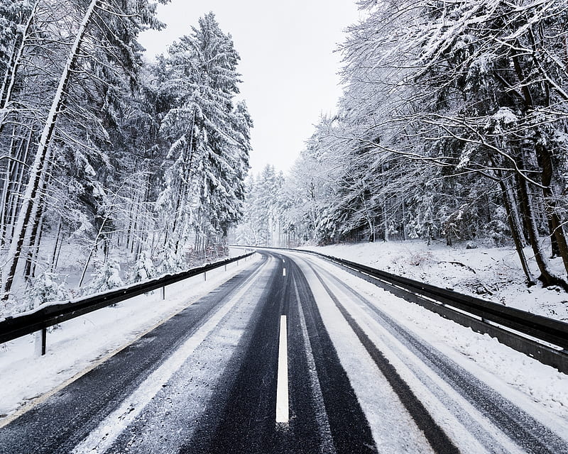 winter road, drive, snow, road, winter, HD wallpaper