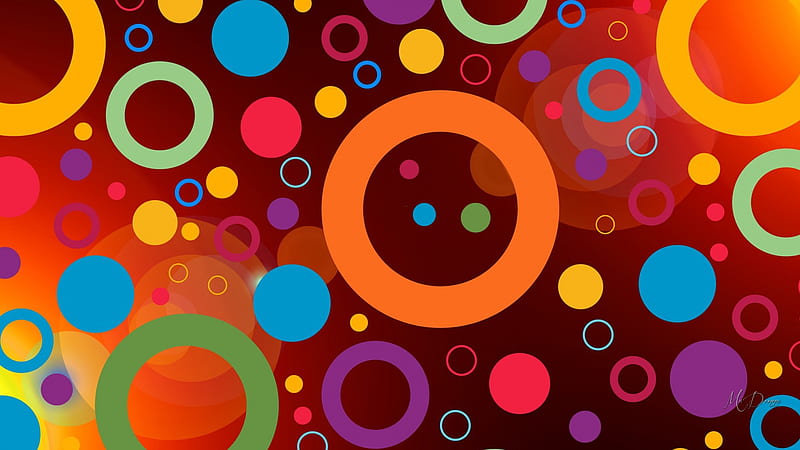 Circles Bright, rings, Firefox theme, dots, circles, colors, bright, abstract, HD wallpaper