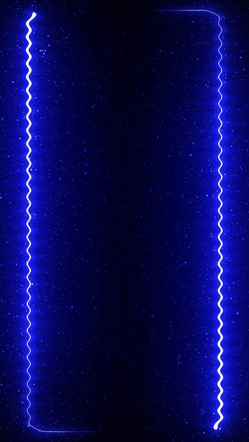 Neon 3D Frame, blue, border, dark, edge, glitter, glow, night, star, HD phone wallpaper