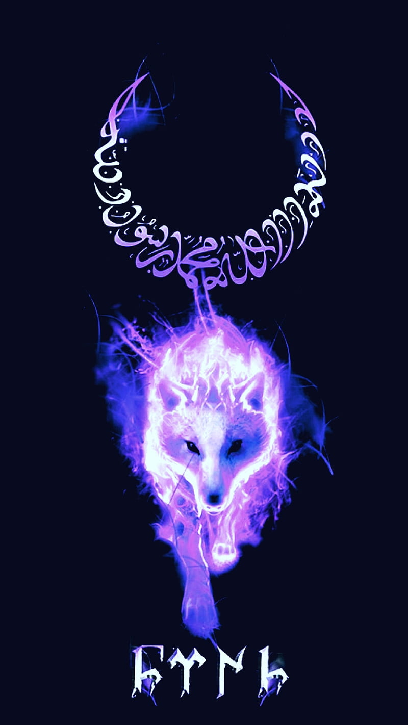 Wolf, purple, smoke, HD phone wallpaper