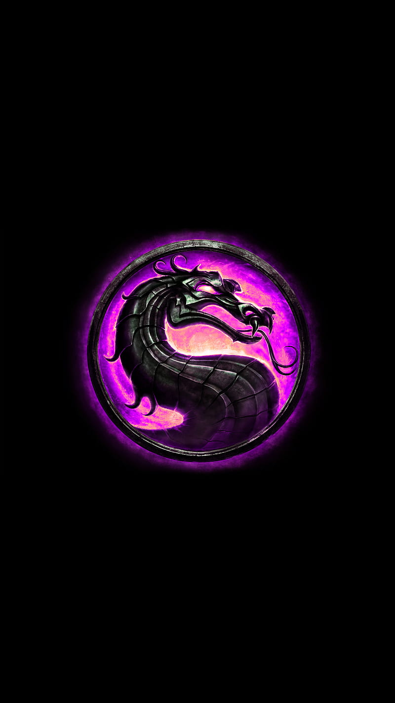 Mortal Kombat Pink, dragon, game, logos, cool, black, theme, fight, HD phone wallpaper
