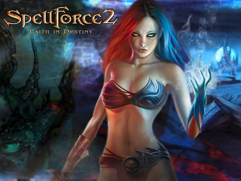 Spellforce 2, game, babe, sexy, dark, HD wallpaper
