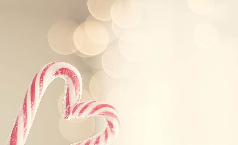 Candy cane, candy, christmas, sugar, soft, sweet, heart, pastel, pink, HD wallpaper