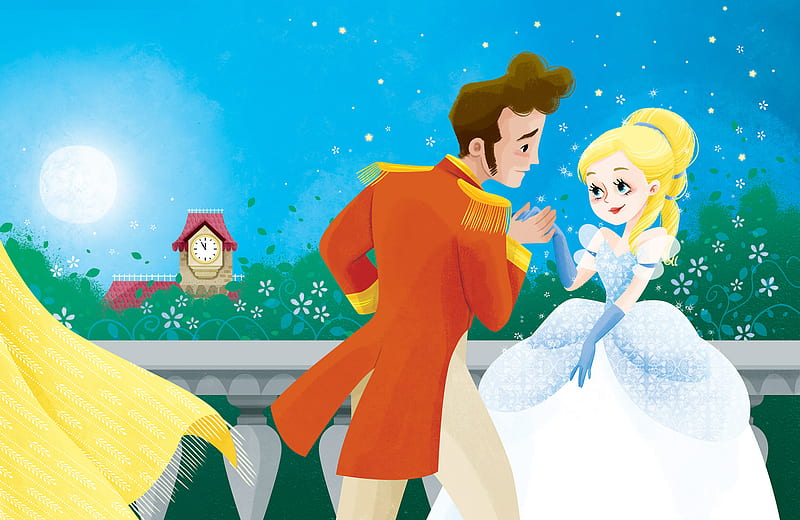 Movie, Cinderella (1950), Blonde, Cinderella, Dress, Girl, Man, Prince Charming, HD wallpaper
