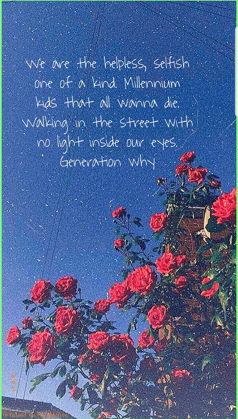 Aesthetic , 1980s, conan gray, cute, flowers, generation why, love, poems, quote, sad, HD phone wallpaper