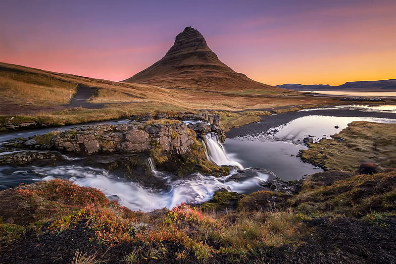 Waterfalls, Waterfall, Iceland, Mountain, River, HD wallpaper