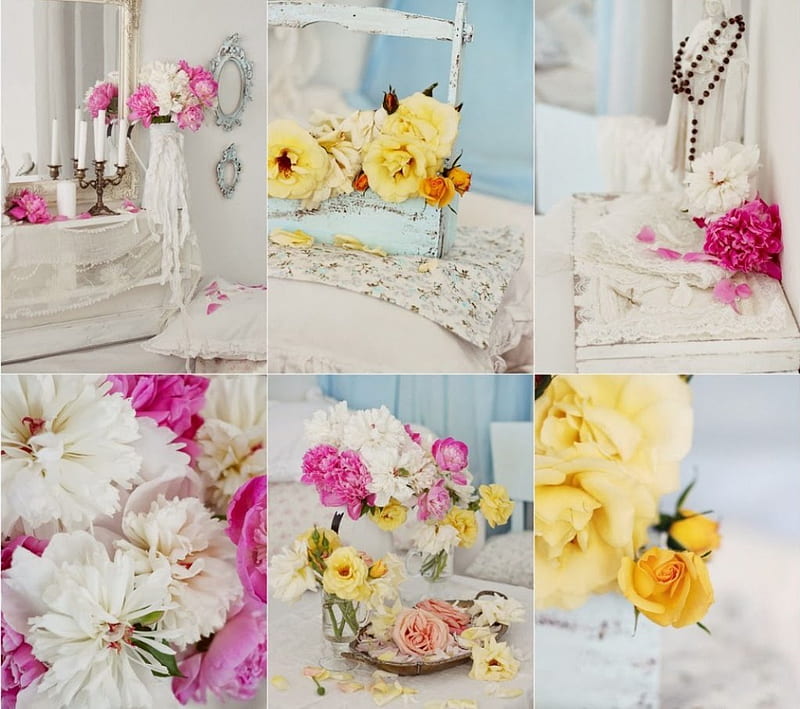shabby shich collage, still life, spring, shabby shich, collage, abstract, HD wallpaper