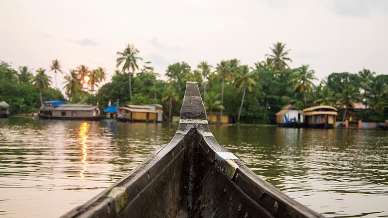 Boat Fishing village Backwaters of Kerala India Bing, HD wallpaper
