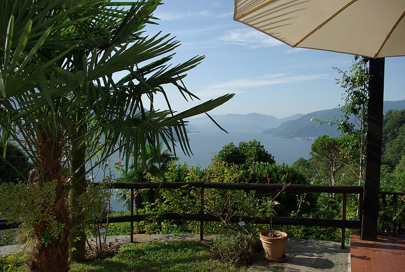 Lago Maggiore, holiday, relax, garden, palm, HD wallpaper